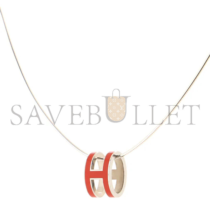 H**mes pop h pendant cord necklace metal and ename